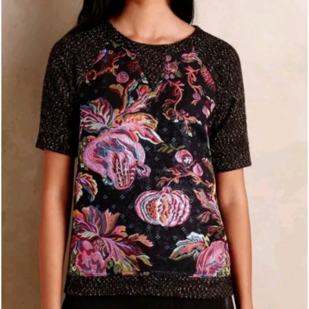 James Coviello Anthro Brocade Spliced Shirt